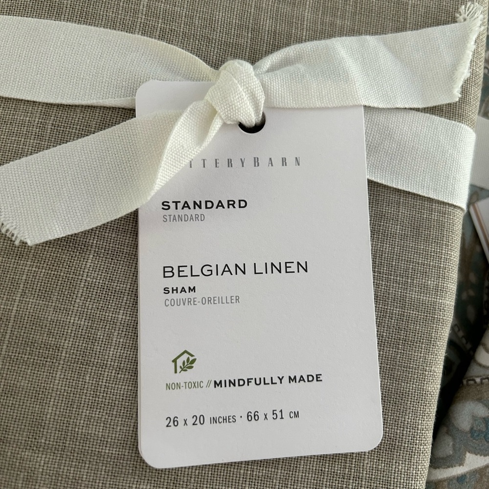 Pair of New Pottery Barn Belgian Linen Shams